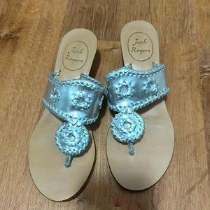 Jack Rogers Wedge Sandals Silver